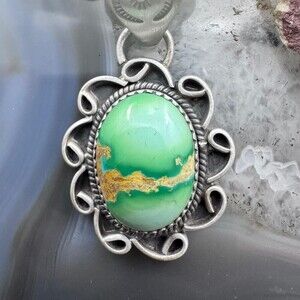 Sterling Southwestern Style High Grade Sierra Bella Turquoise Pendant For Women